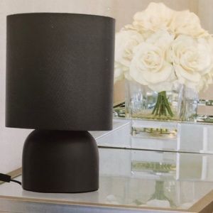 New Sunbeam Modern Table Lamp Black w/ Fabric Shade and Metal Base Light